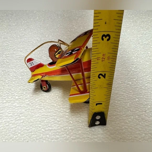 Vintage Style Toy Airplane Set - Orange and Yellow